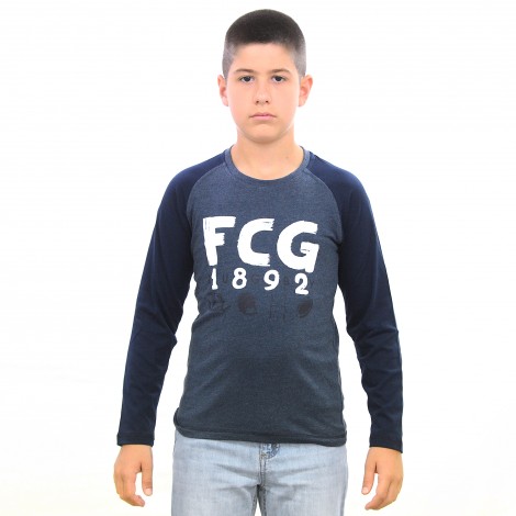 T-shirt Manches Longues LINSON bleu junior - FCG Shop
